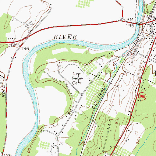 Topographic Map of New Paltz Rural Cemetery, NY