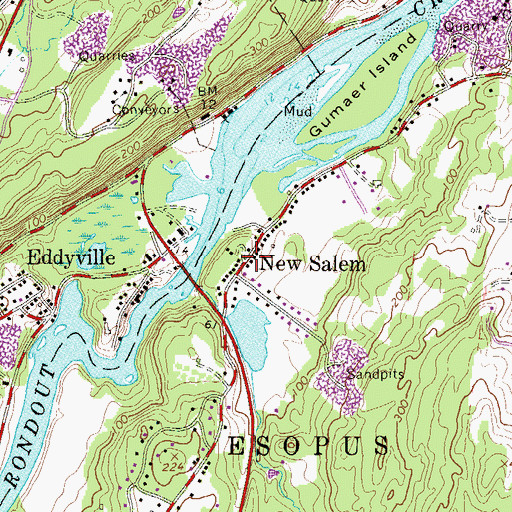 Topographic Map of New Salem, NY