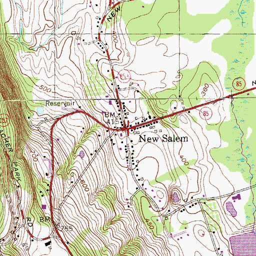 Topographic Map of New Salem, NY