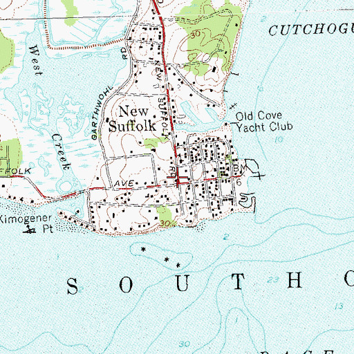 Topographic Map of New Suffolk, NY