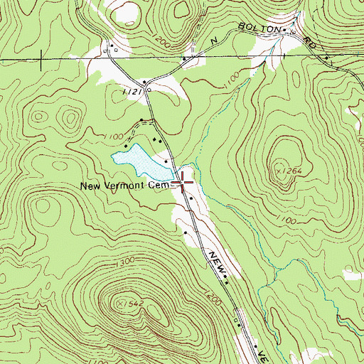 Topographic Map of New Vermont Cemetery, NY