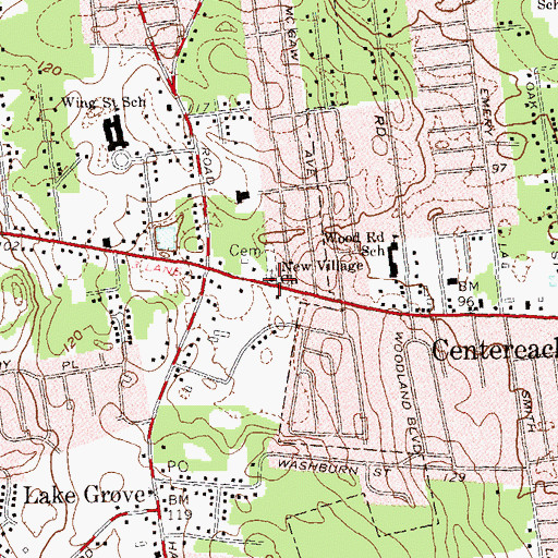 Topographic Map of New Village Church, NY