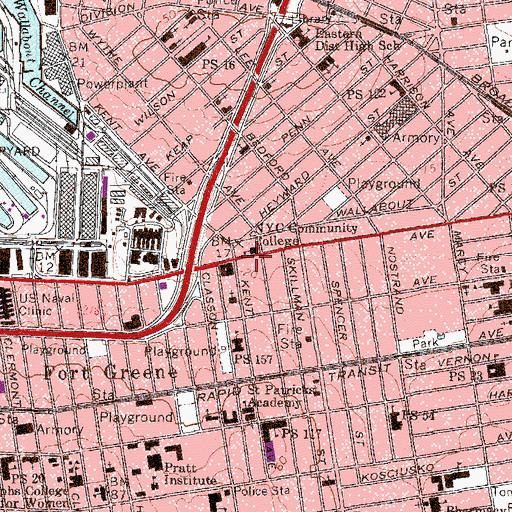 Topographic Map of New York Community College of Applied Arts and Sciences, NY