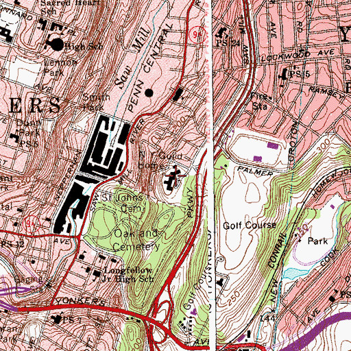 Topographic Map of New York Guild Home, NY