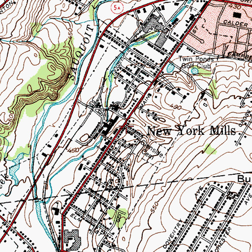 Topographic Map of New York Mills, NY