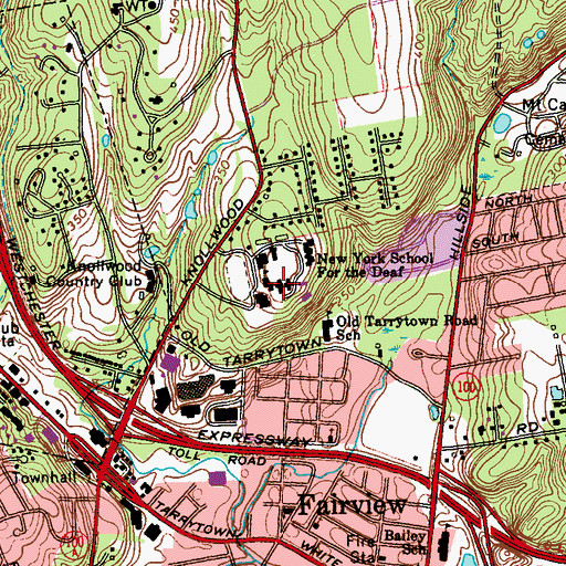 Topographic Map of New York School for the Deaf, NY