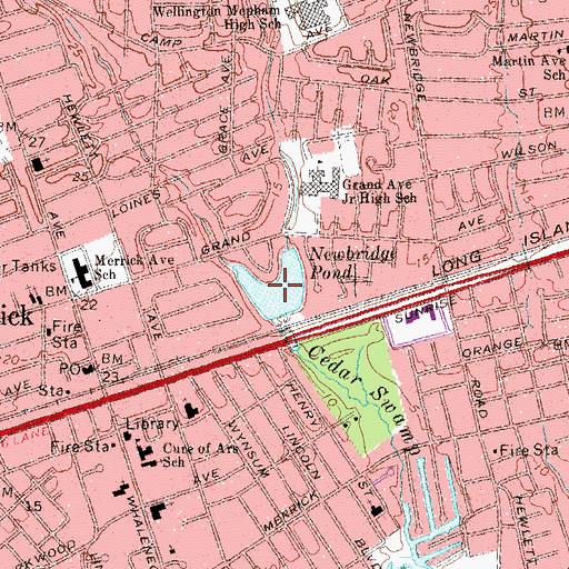 Topographic Map of Newbridge Pond, NY