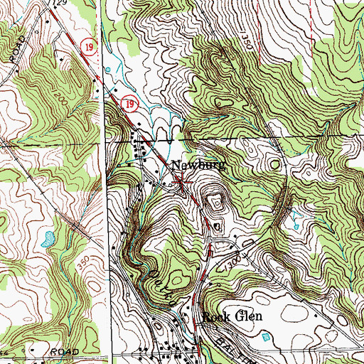 Topographic Map of Newburg, NY