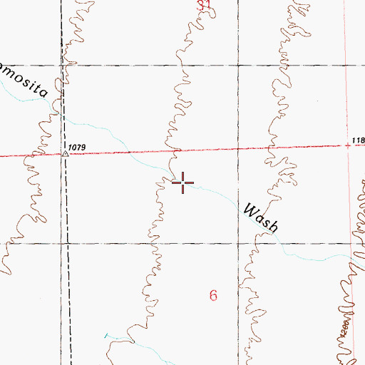 Topographic Map of Plomosita Wash, AZ