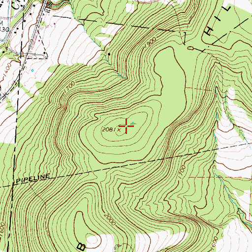Topographic Map of Newcomb Hill, NY