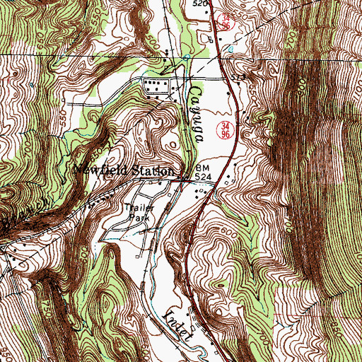 Topographic Map of Newfield Station, NY