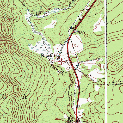 Topographic Map of Newkirk, NY