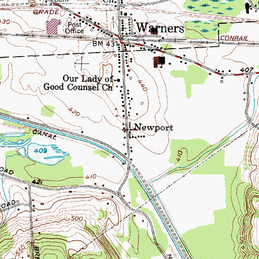 Topographic Map of Newport, NY