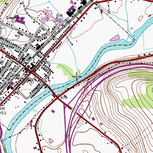 Topographic Map of Newton Brook, NY