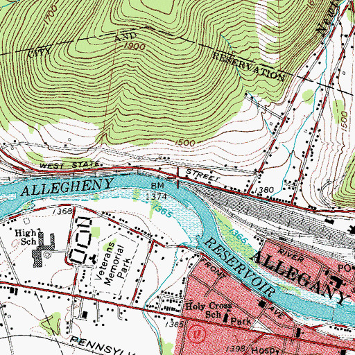 Topographic Map of Newton Run, NY
