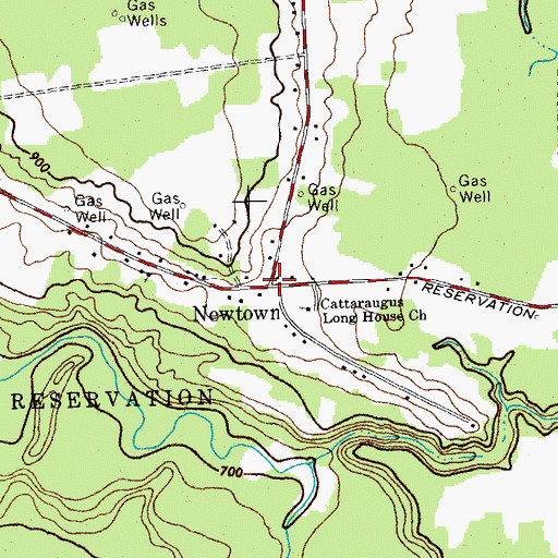 Topographic Map of Newtown, NY