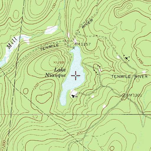 Topographic Map of Lake Nianque, NY