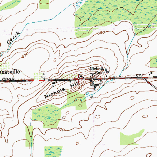 Topographic Map of Nichols Hill, NY