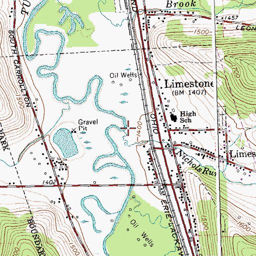Topographic Map of Nichols Run, NY