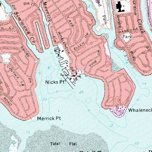 Topographic Map of Nicks Point, NY