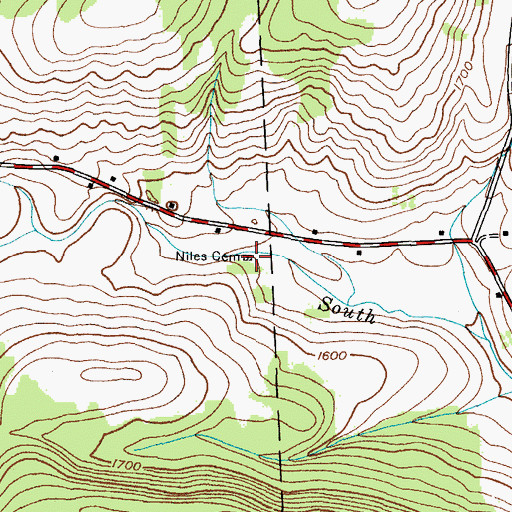 Topographic Map of Niles Cemetery, NY