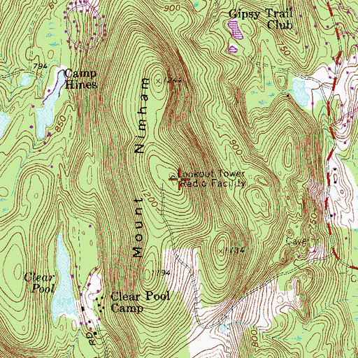 Topographic Map of Mount Nimham, NY