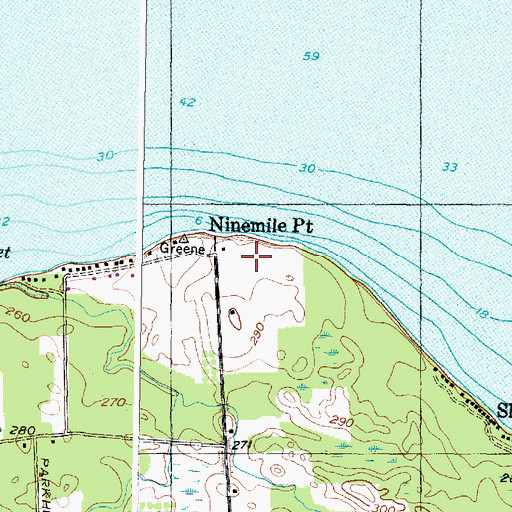 Topographic Map of Ninemile Point, NY