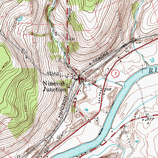 Topographic Map of Nineveh Junction, NY