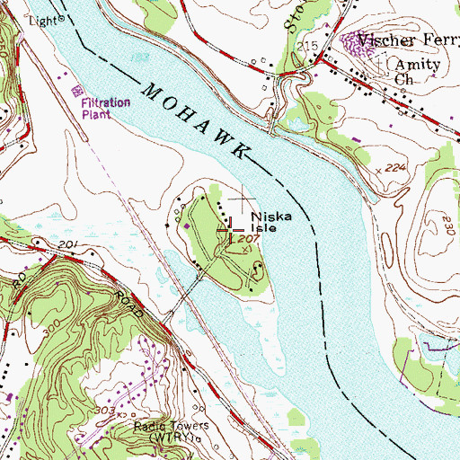 Topographic Map of Niska Island, NY