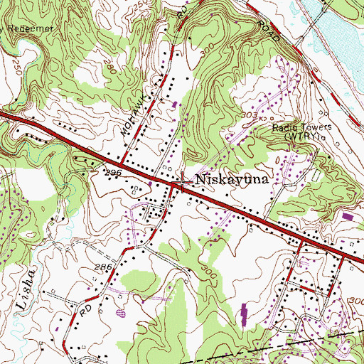 Topographic Map of Niskayuna, NY