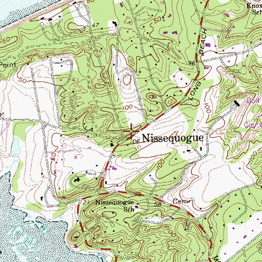 Topographic Map of Nissequogue, NY
