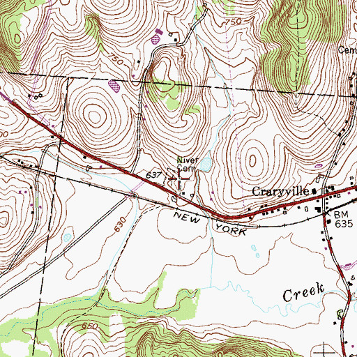 Topographic Map of North Copake Cemetery, NY