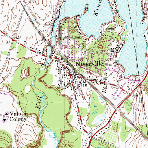 Topographic Map of Niverville, NY