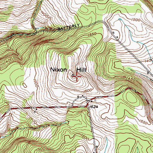 Topographic Map of Nixon Hill, NY