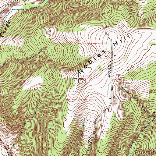 Topographic Map of Nobles Hill, NY
