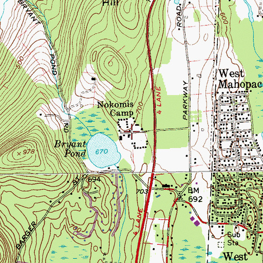 Topographic Map of Nokomis Camp, NY