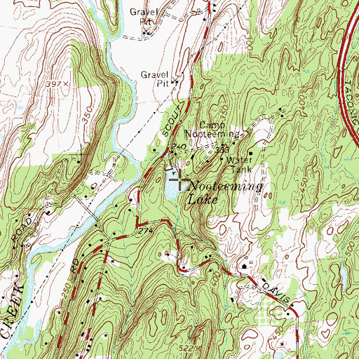 Topographic Map of Nooteeming Lake, NY