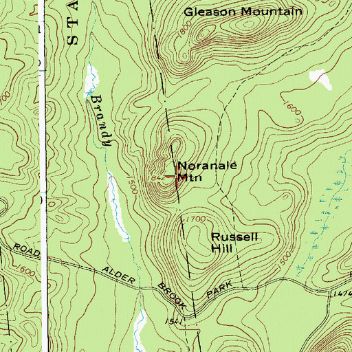 Topographic Map of Noranale Mountain, NY