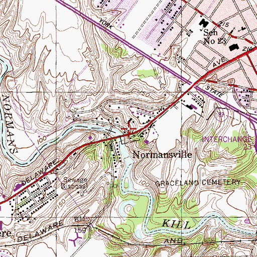 Topographic Map of Normansville, NY