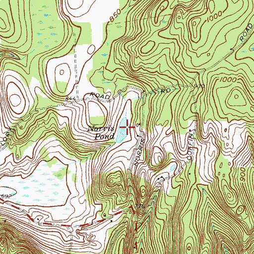 Topographic Map of Norris Pond, NY