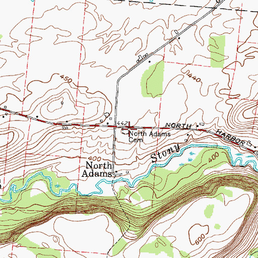 Topographic Map of North Adams Cemetery, NY
