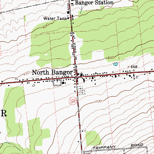 Topographic Map of North Bangor, NY