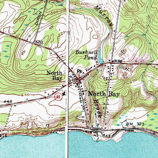 Topographic Map of North Bay, NY