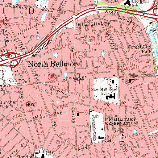 Topographic Map of North Bellmore, NY