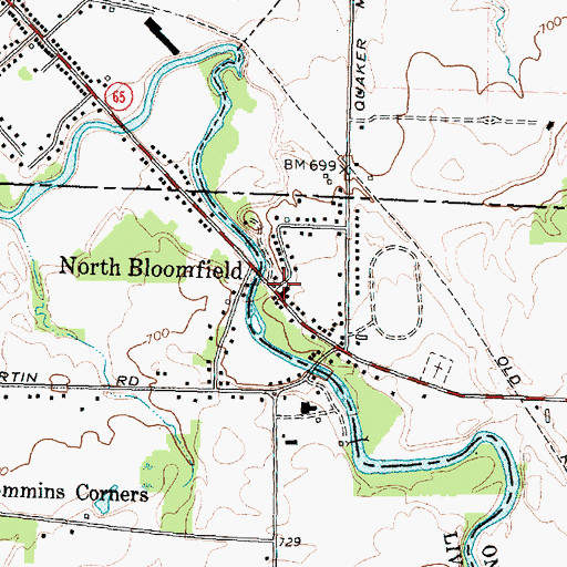 Topographic Map of North Bloomfield, NY