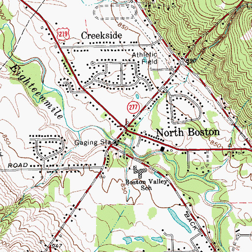 Topographic Map of North Boston, NY