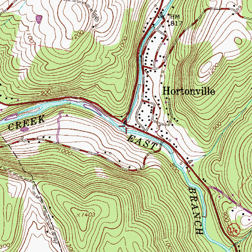 Topographic Map of North Branch Callicoon Creek, NY
