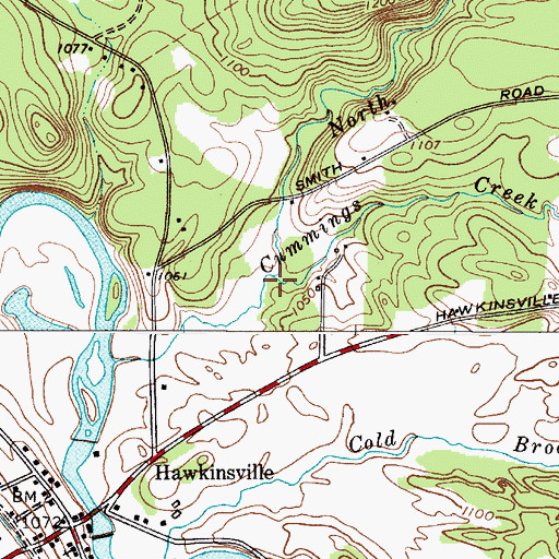 Topographic Map of North Branch Cummings Creek, NY