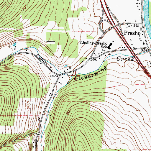 Topographic Map of North Branch Glendening Creek, NY