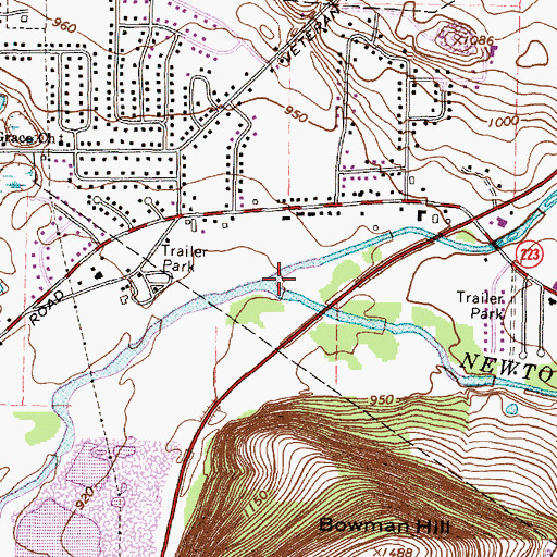 Topographic Map of North Branch Newtown Creek, NY